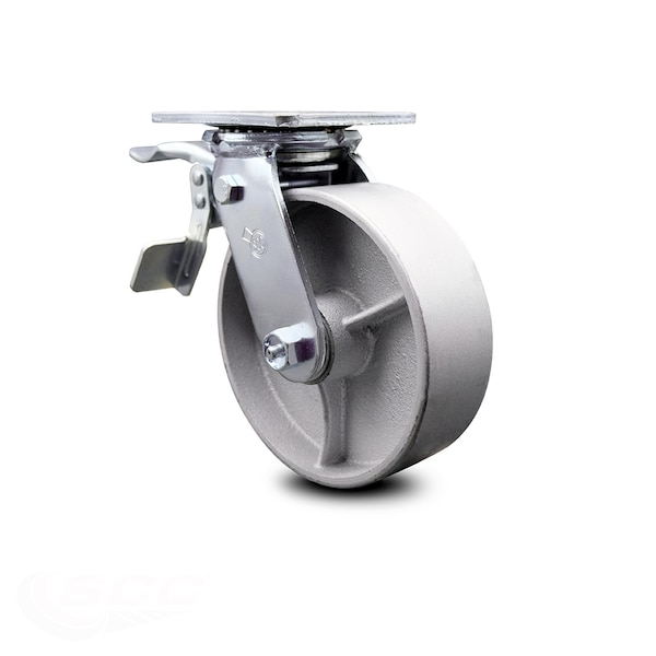 6 Inch Semi Steel Swivel Caster with Ball Bearing and Total Lock Brake SCC